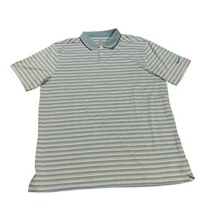 Nike Blue and White Striped Polo Shirt